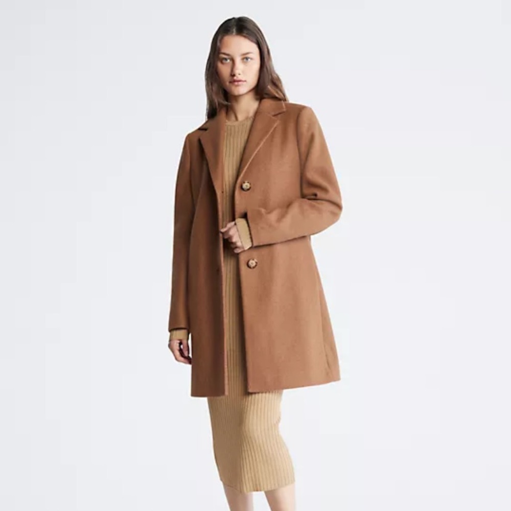Notch Collar Single Breasted Overcoat